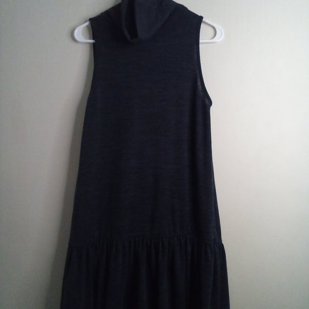 Altar'd State Dress Women M Sleeveless Ruffle Soft Stretch Turtle Neck Gray
